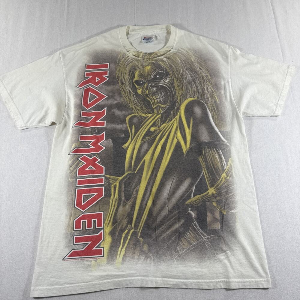 Vintage Y2K RARE Iron Maiden 2008 Graphic Print Hanes Killer Large Band Shirt